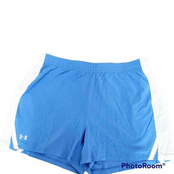 UNDERARMOUR HEATGEAR MESH POLYESTER BLUE SHORTS SIZE MED - Picture 1 of 6